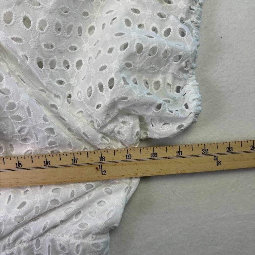 Lane Bryant Women‎ Plus Size 14W White Eyelet Dress Tiered, Puff Sleeves NWT - Picture 6 of 7